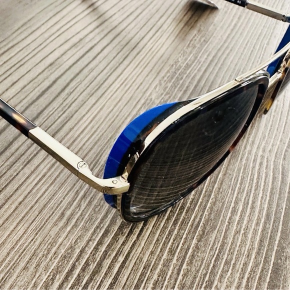 NWT ETRO Metal Aviator Sunglass 210 Blue Havana 56-19 Italy ET110S main image 5